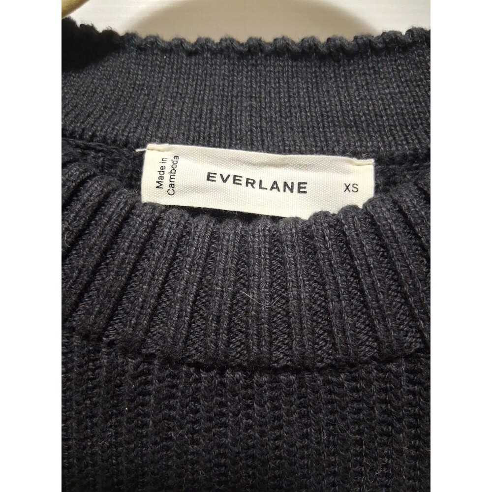 Everlane Organic Cotton Crew Neck Sweater Black Men's Size M Minimalist NWOT - Picture 2 of 14